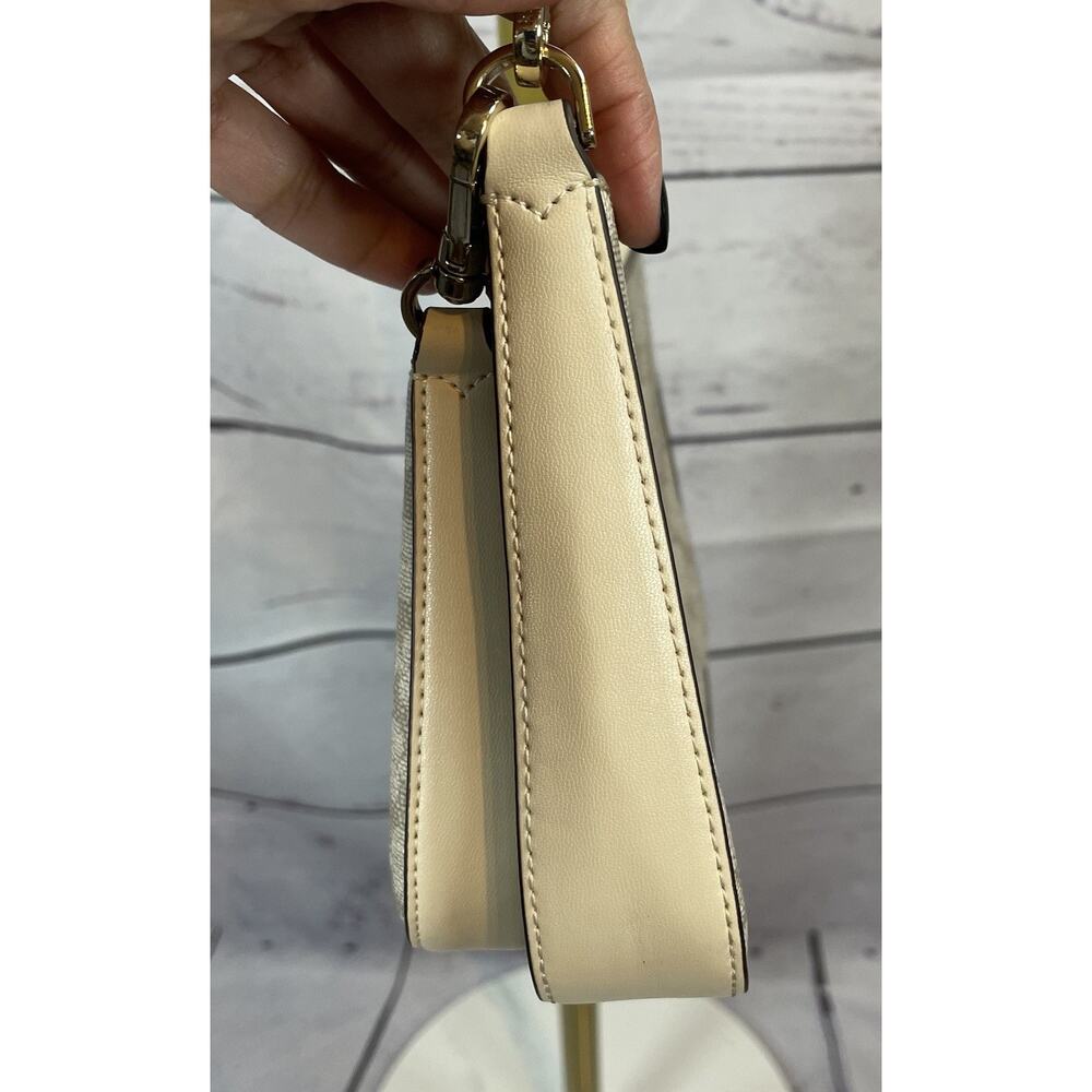 Kate Spade Flower Coated Canvas Crossbody Bag & Card Holder Set Beige Cream - Picture 12 of 15